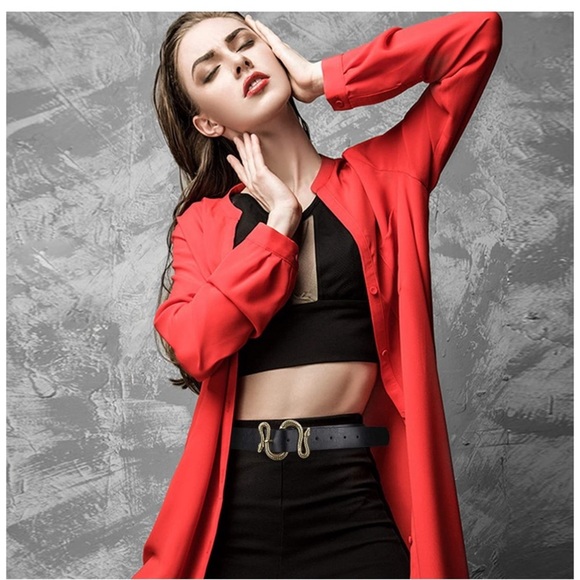 Vintage Snake Belt PU leather